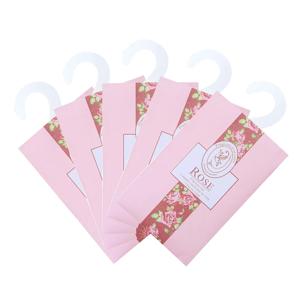 Roses 5PCS/Set Aromatherapy Office Deodorant Wardrobe Hanging Insect Control Drawer Flower Scented Fragrance Sachet Bathroom Bedroom - Цвет: Roses