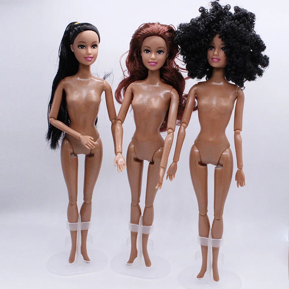 

Black Barbie Doll Naked Baby + Head 11 Joints Africa Doll Naked Baby Black Doll