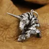 LINSION Cupronickel Charms Red Eyes Neck Moveable Unicorn Pendant Mens Biker Rock Punk Pendant CP288 JP 1