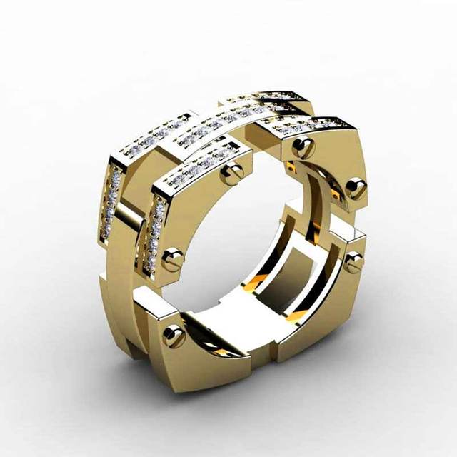 Punk Hiphop Series Mens Ring Band Cothic Geometry Men Ring Stone Trendy Gifts Gadget Ring For Gentleman