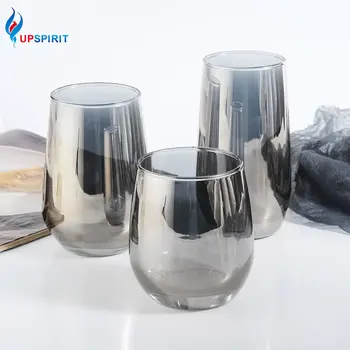 

UPSPIRIT Gray Plating Whisky Drinking Glass Water Coffe Milk Drinkware Glasses For Home Vodka Beer Bar Hotel Glasses Cups Set