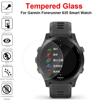 

3pcs 9H Premium Tempered Glass For Garmin Forerunner 635 Screen Protector For Garmin Forerunner635 Smart Watch Protective Film