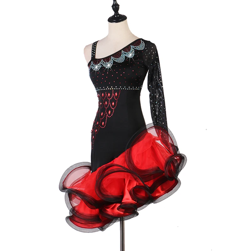 Новое платье для соревнований по латинским танцам, женская сексуальная одежда для латинских танцев, сальсы, ча-румбы, костюмы для танцев
