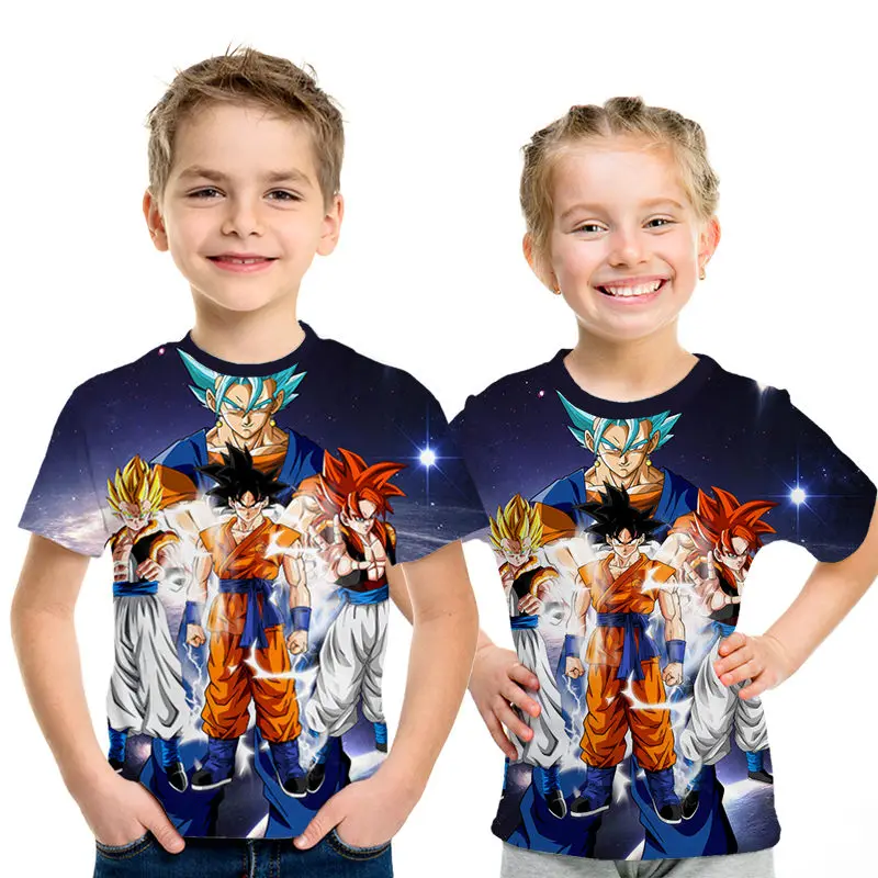 Новинка года, футболки с драконами и шариками Z Детская летняя повседневная футболка с 3D принтом «Супер Саян Гоку», черного цвета, Zamasu Vegeta, Dragon Ball - Цвет: NT-470