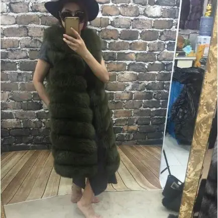 Женские пальто женская зимняя куртка жилет из искусственного меха пальто полосатые куртки средней длины больших размеров для женщин J87 - Цвет: Зеленый