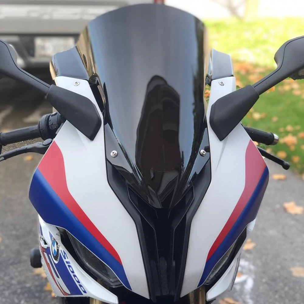 Black Double Bubble Windscreen Windshield ABS For BMW S1000RR 2009-2014 2013