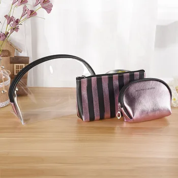 

3pcs/set Travel Cosmetic Bag PVC Clear Makeup Bag Women Organizer Case Toiletry Bag Transparent Make Up Box Toiletry Small Pouch