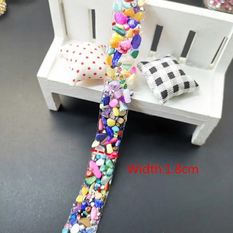 colorful 1.8cm 20 см швейная отделка орнамент из кристаллов Стразы горячей фиксации горный хрусталь лента аппликатор лента со стразами гладить на аппликации для платьев - Цвет: colorful 1.8cm