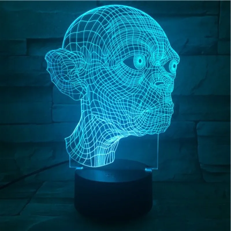 3d светодиодный ночник-светильник Голлум Хоббит, меняющий цвет, украшение для дома, Властелин колец, детский Ночной светильник, настольная лампа, прикроватная