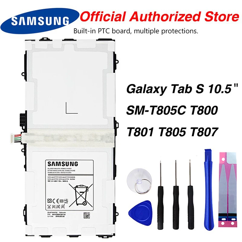 Оригинальный аккумулятор Samsung EB-BT800FBC для GALAXY Tab S 10 5 T800 T801 SM-T807 SM-T805C 7900 мАч |