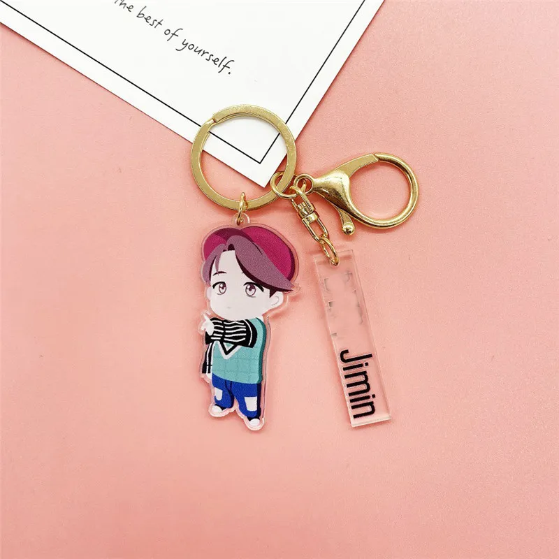 JIMIN Bangtan мальчики карта душа персонажа аниме мультфильм брелок кулон мальчик с Luv JUNG KOOK SUGA J-HOPE FH53 - Цвет: JIMIN