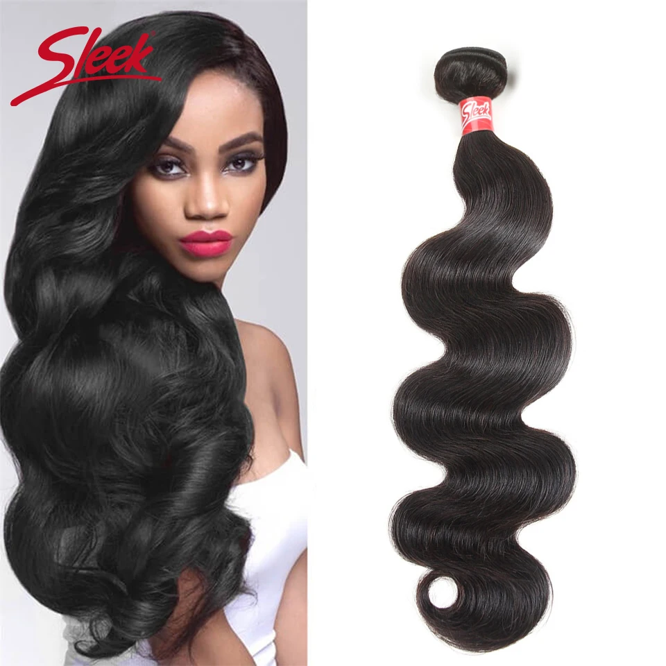 Sleek Remy Brazilian Body Wave Hair Bundles 8 To 30 Inches Hair Extension Bundles Natural Color Human Hair Free Shipping
