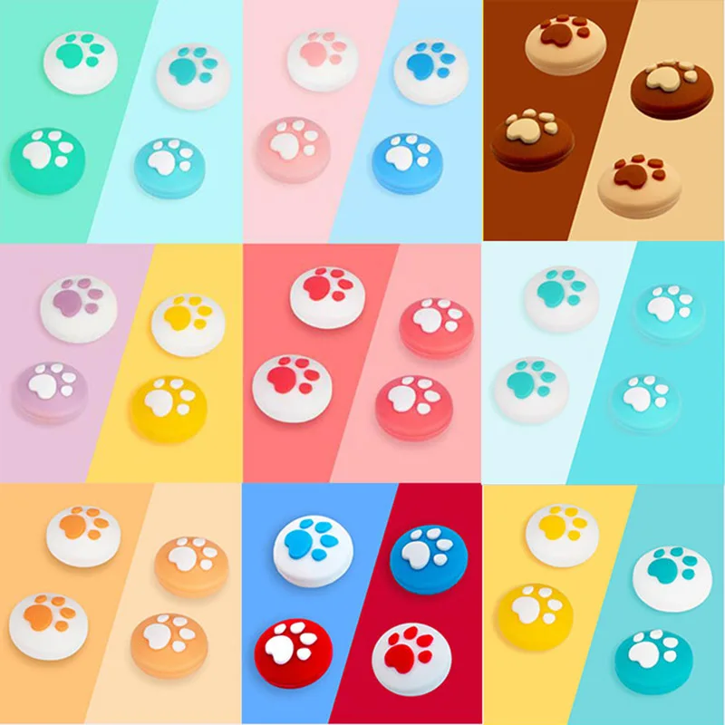 Lovely Cat Paw Thumb Stick Grip Cap Joystick Cover For Nintendo Switch Lite Nintend NS Joy-Con Controller joypad Thumbstick Case |