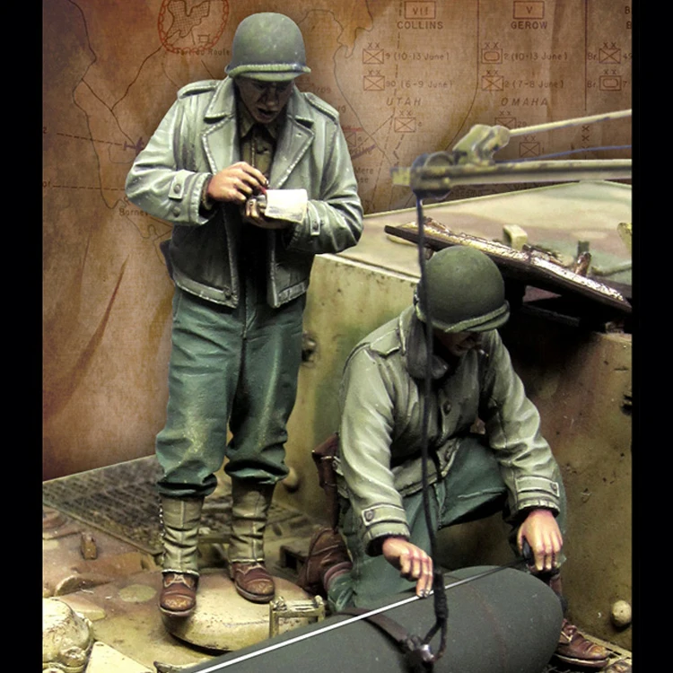 6pcs/set 1/35 Scale Resin Unpainted Garage Kits WWII 6 Soldiers Figure Model GK 
