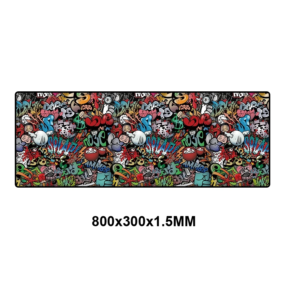 KTTY-001-80x30 Большой игровой коврик для мыши с граффити 900x400 мм, коврик для компьютерной мыши в стиле аниме Grande Gamer XXL, игровой коврик с клавиатурой, настольный игровой коврик, коврик для ПК - Цвет: KTTY-001-80x30