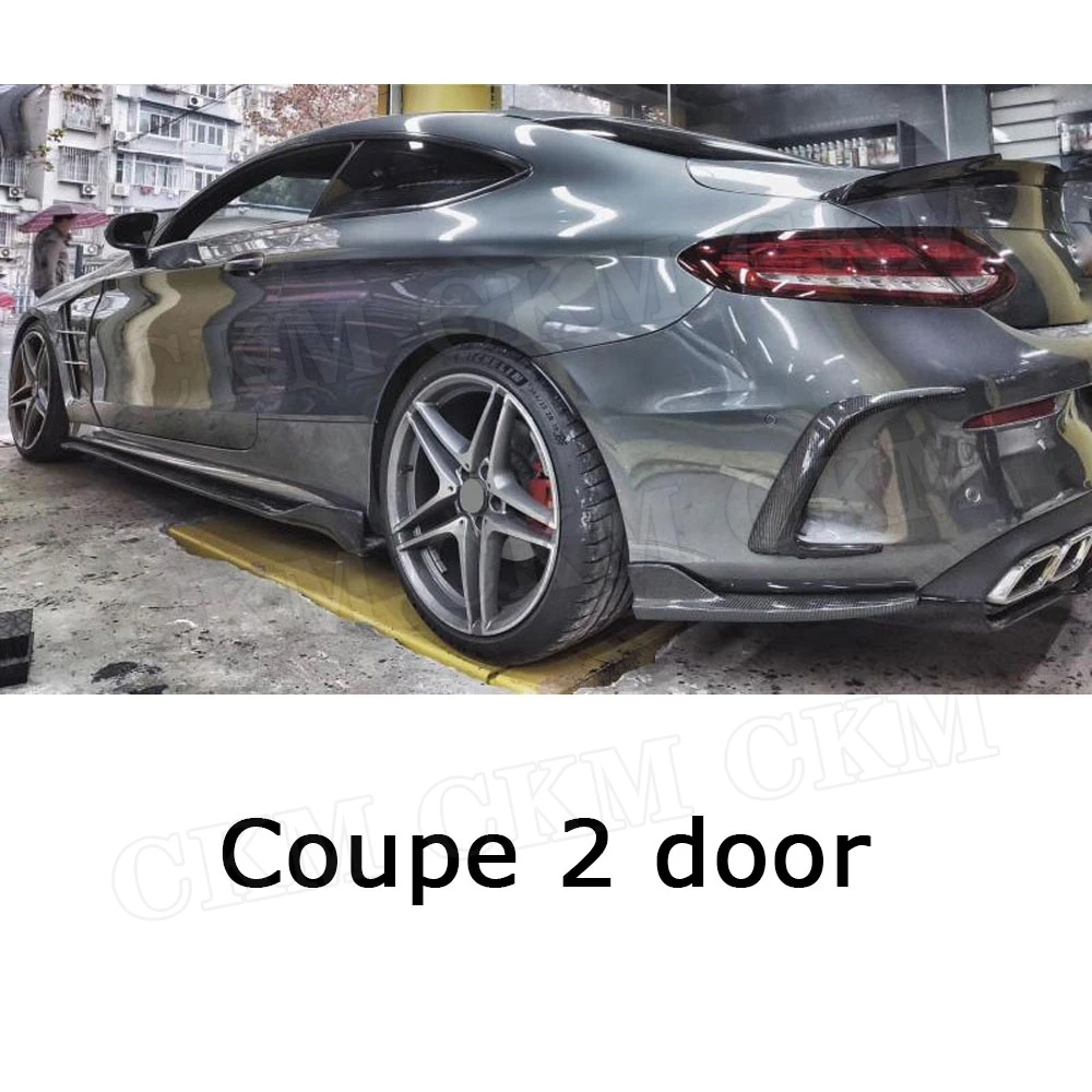 Углеродное волокно заднего бампера для губ разветвители фартуки для Mercedes Benz C class W205 C205 C63- CupWings стайлинга автомобилей