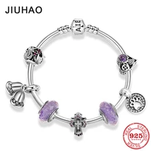 Подвески в виде креста, браслет из бисера, 925 пробы, серебряный колокольчик, подвески, браслеты, ювелирные изделия, для женщин, аксессуары