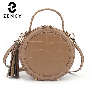 

Zency 2020 New Fashionable Circular Handbag Retro Tassel Ladies Shoulder Bag Classic Small For Girls Designer Crossbody Bag