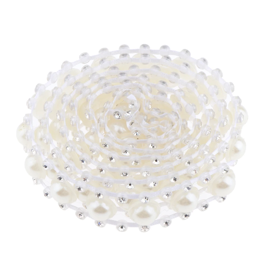 1 Yard Rhinestone Pearl Trim DIY Sewing Accessories For Clothing Handbags Hats Decorations