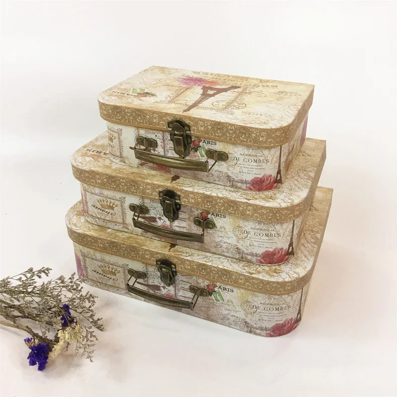 Retro portable box idyllic wedding gift box gift box rose box valentine flower shop gift party box wedding christmas decoration