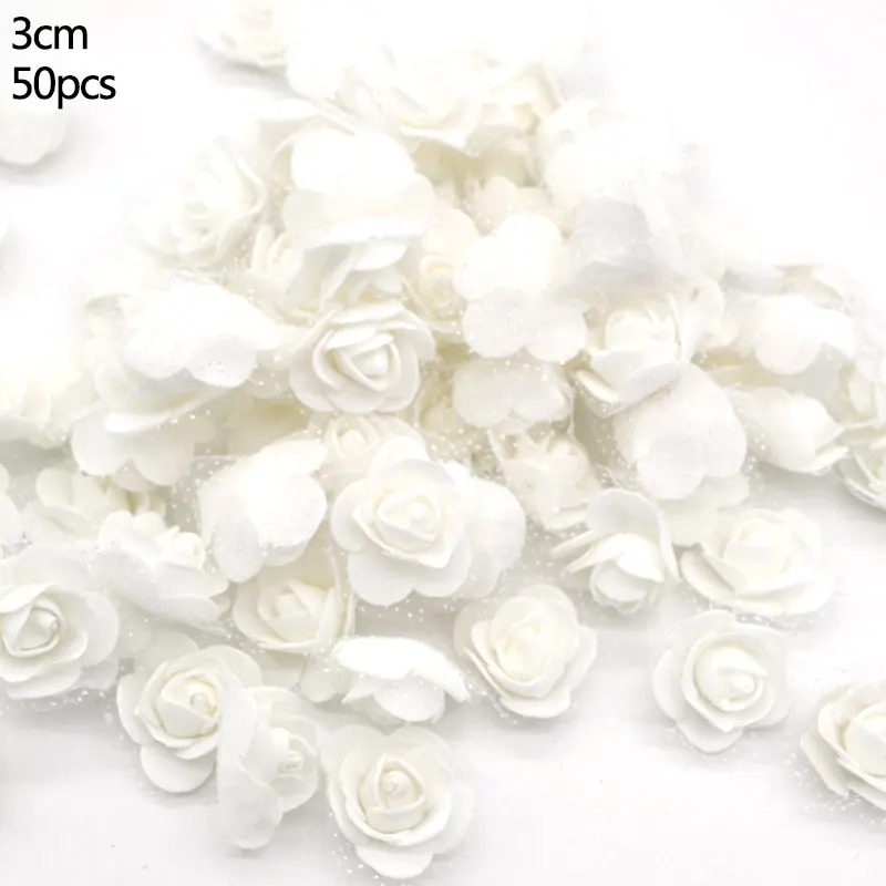 F22-50pcs white Ручной работы искусственный цветок тычинки Рождество Белый цветок вишня ягоды Букет DIY Свадебный Рождественский венок Ремесло Подарок Украшение - Цвет: F22-50pcs white