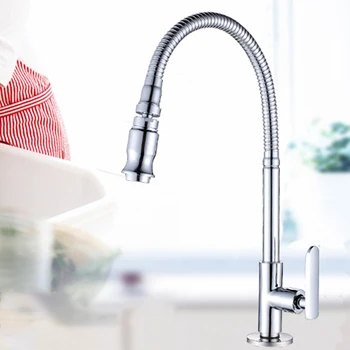 

Kitchen Faucet Kitchen Faucet Wrench Type Basin Faucet Single Cold Quick Open Faucet Universal Rotating Faucet