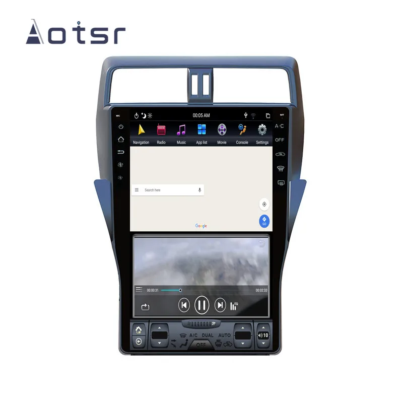 Clearance Android 8 16" Tesla style DVD multimedia player GPS navigation for Toyota Prado 150 2018+ car radio player Auto stereo head unit 10
