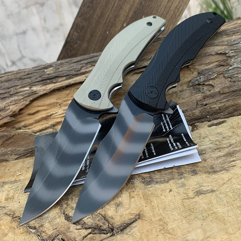 Походный нож ZT 0606CF 9CR14MOV складной Клинок с тигровым узором рукоятка G10