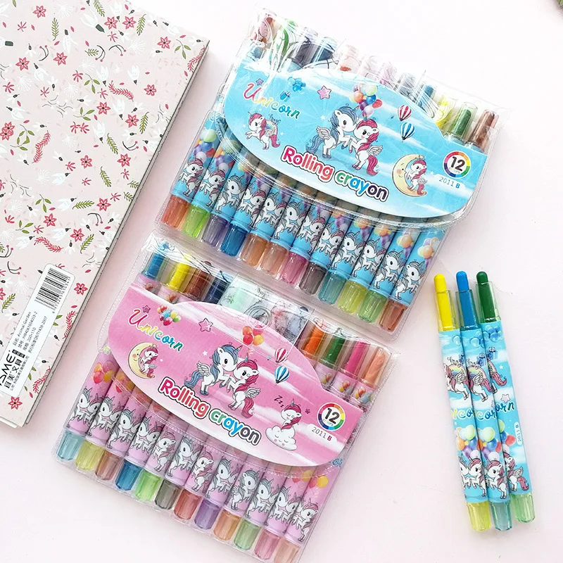 12 шт./компл. Единорог Карандаш корейский творческий граффити кавайные масляные