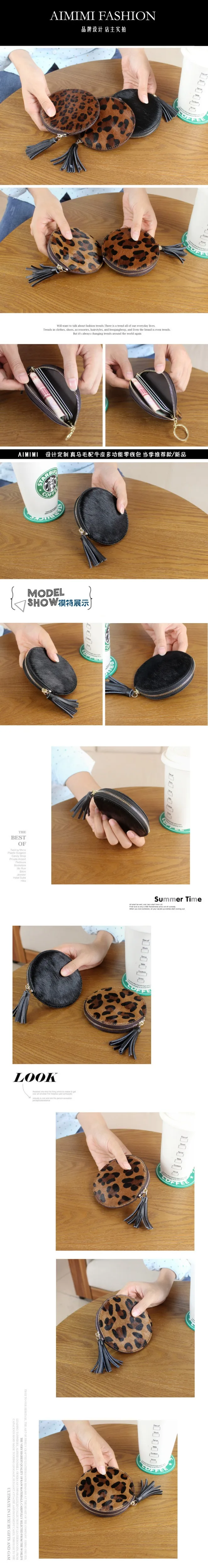 Horse hair ultra-thin cowhide long wallet female tide new European and American fashion leather snap folding wallet