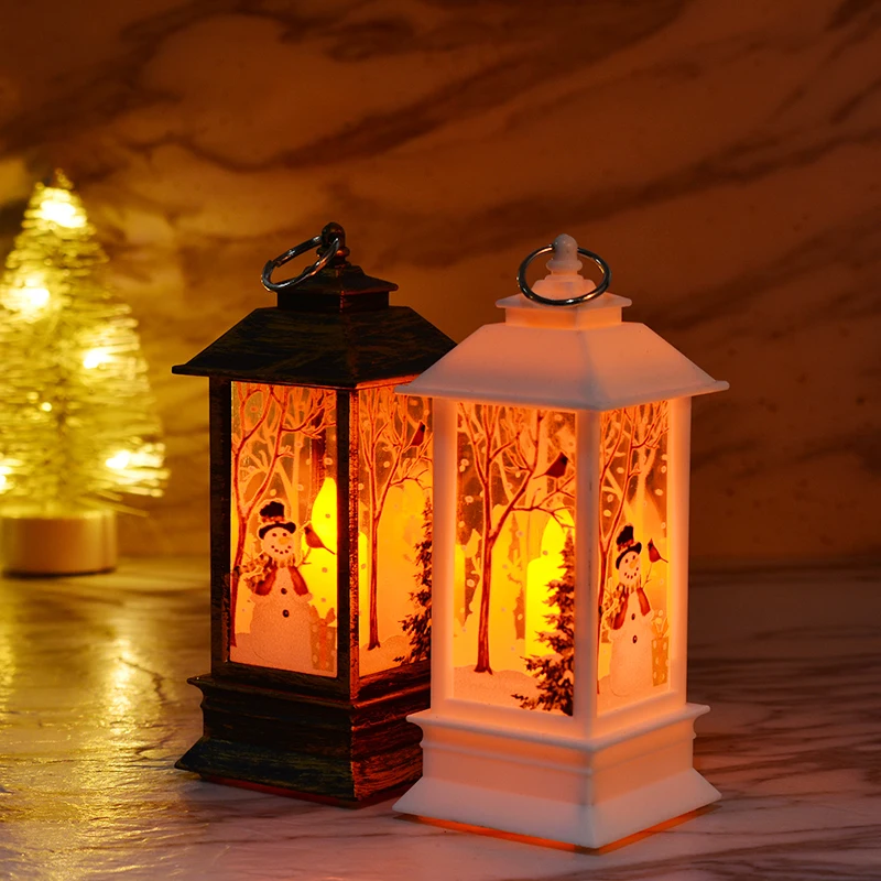 Рождественский фонарь Санта-Клауса, снеговика, замка, оленя, Рождественский фонарь, лампа для дома, Рождественский фестиваль, подвесное украшение, декоративные огни