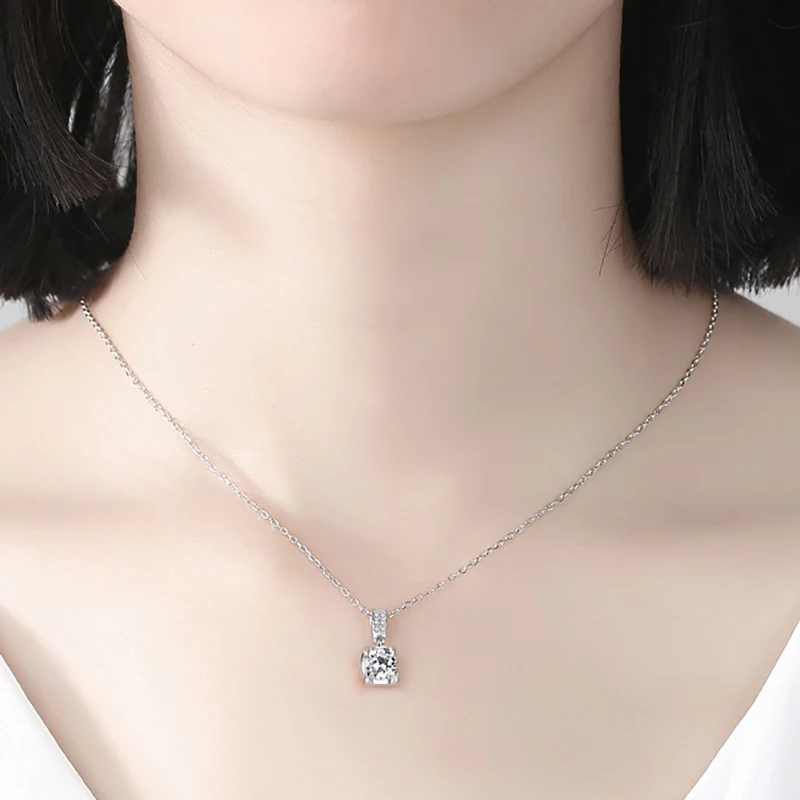 BOEYCJR 925 серебро 0.5ct/1ct/2ct D Цвет Муассанит VVS помолвка элегантный свадебный кулон ожерелье для женщин Подарок на годовщину
