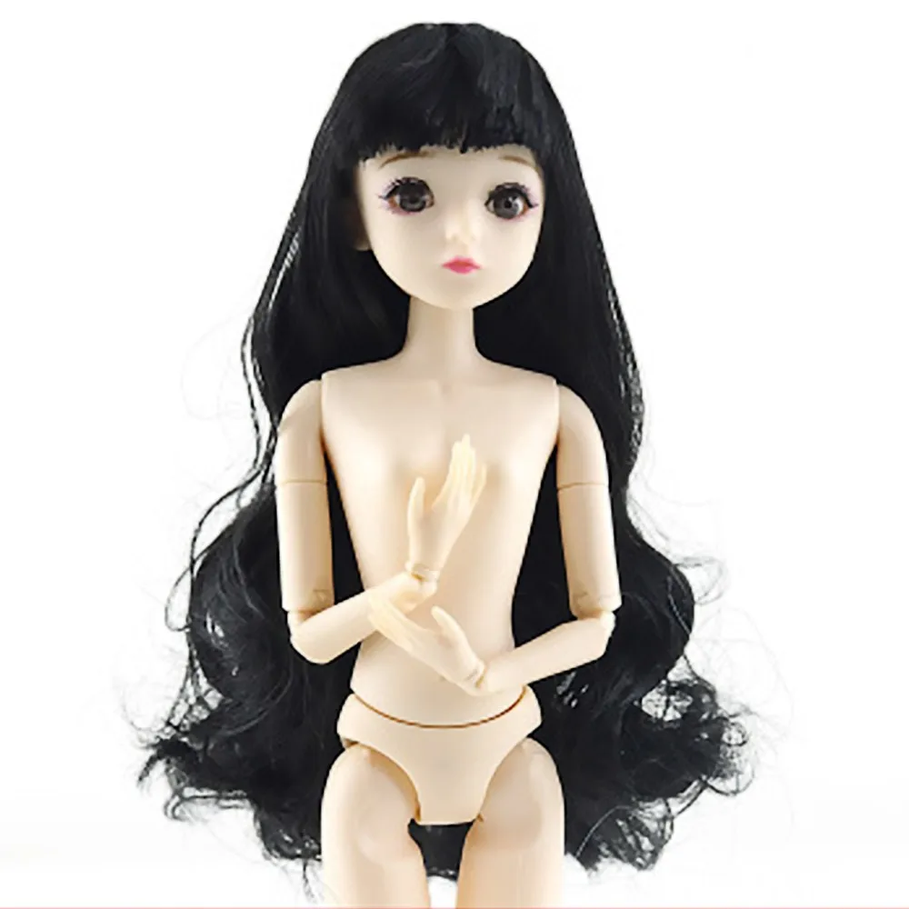 BJD кукла, 20 шаровых шарниров, 4D глаза, BJD, пластиковая кукла, 30 см, куклы для девочек, игрушки, длинный парик, волосы, женская обнаженная тело, модная Кукла - Цвет: Зеленый