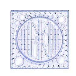 Rotatable multifuncional desenho régua matemática figura geométrica régua aprendizagem artigos de papelaria