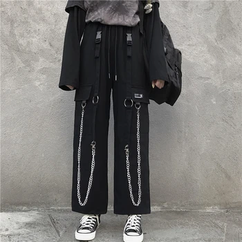 

2020 Spring Autumn Harajuku style hip hop overalls loose casual wide leg pants for Couples men and women Safari Style trousers