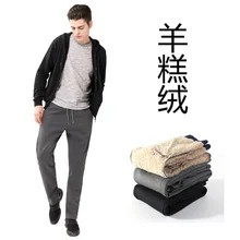 Спортивные брюки мужские осенние и зимние кашемировые спортивные брюки суб-плюс бархатные толстые свободные плюс-Размер Теплые повседневные брюки