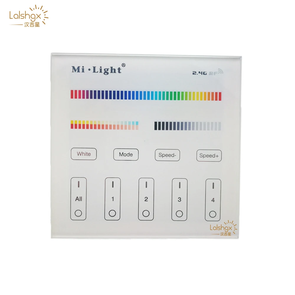 

T4 RGB+CCT Smart Touch Panel Remote Controller AC 220V 4-Zone for led strip light tape ribbon lamp or bulb