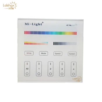 

T4 RGB+CCT Smart Touch Panel Remote Controller AC 220V 4-Zone for led strip light tape ribbon lamp or bulb