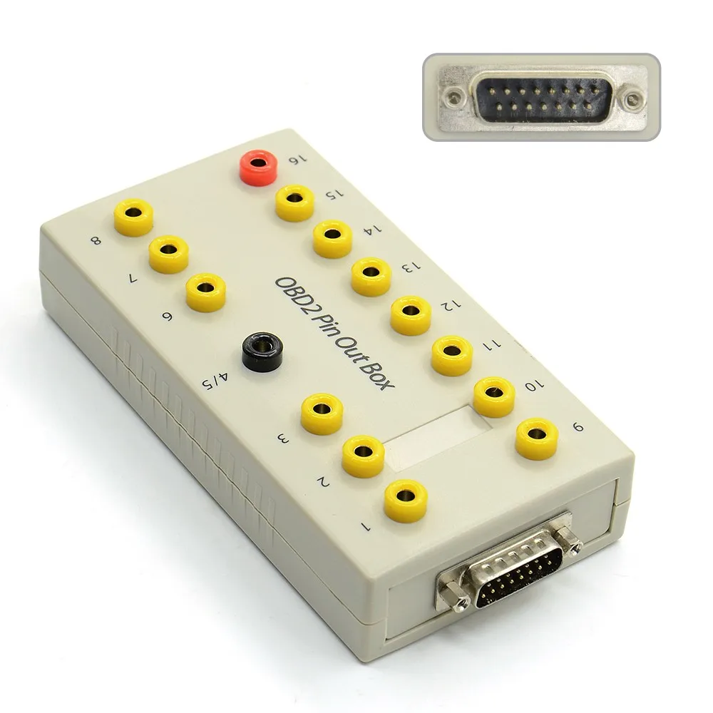 Best Qulity OBD2 Pin Out Box BreakOut Box Tester OBD2 Protocol Diagnostic Connector Pin Out OBDII Protocol Detector