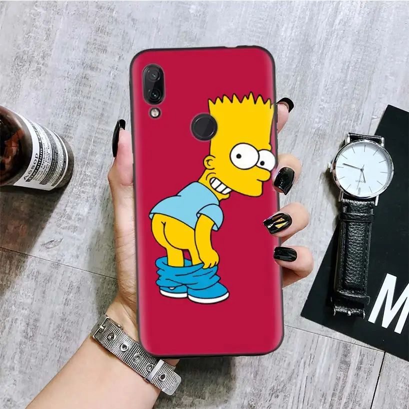 Забавные Гомер J. Симпсон черная крышка чехол для телефона для Xiaomi Redmi Note фотоаппаратов моментальной печати 8 7 7S 7A 6 S2 GO K20 Pro 6A mi 6X 5X A1 CC 9 8 Coque