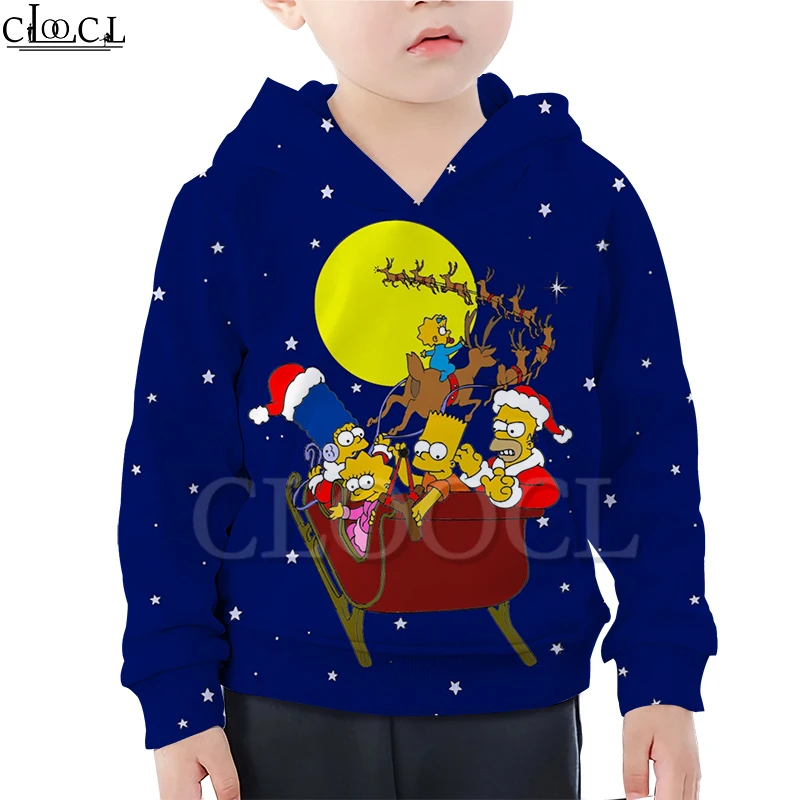  Drop Shipping Merry Christmas The Simpsons Print Hoodie Boy Girl 3D Sweatshirt Daughter Clothing T 