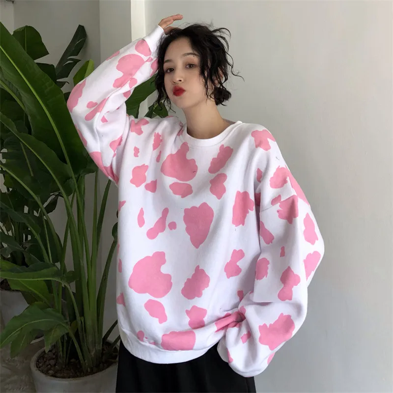 Пуловер женский модный милый бархатный свободный в японском стиле Ins новинка 2020
