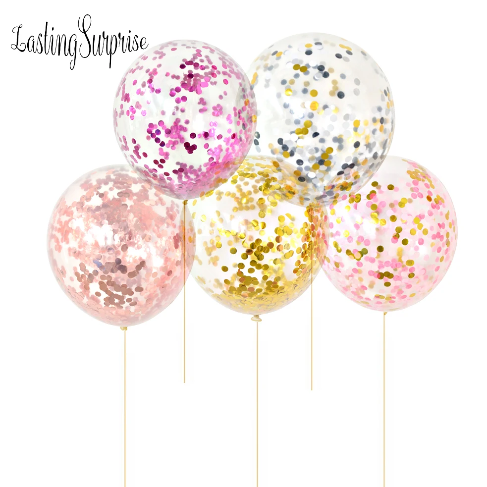 12&quot Clear Ballon Confetti Balloon Wedding Decoration Happy Birthday Balloons Party Decorations Kids Baby Girl | Дом и сад