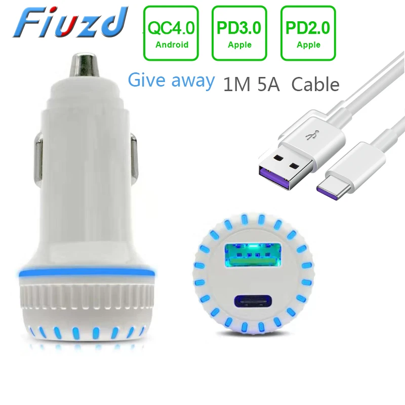 PD быстрое 36 Вт быстрое зарядное устройство QC4.0 3,0 USB Автомобильное зарядное устройство для телефона для iPhone Xiaomi huawei type C зарядное устройство для Bease для Ugreen для auke