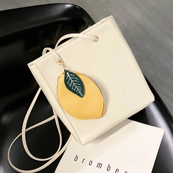 

Simple Casual Bucket Bags New Women Bag Cute Fruit Decoration Shoulder Totes Bags High Quality Leather Ladies Messenger Handbags