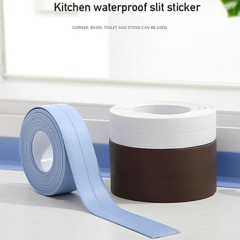 

Home Bathroom Bathtub Kitchen PVC Wall Stickers Art Sealing Strip Sealant Tape Mildew Resistant Waterproof Sealing Tape