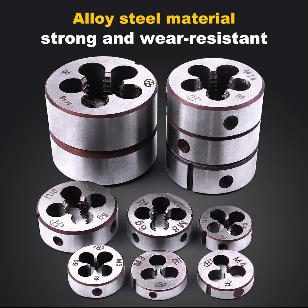 

Professional Alloy Steel High Hardness Dies Round Left Hand Durable Threading Dies M3~M20 For Metalworking