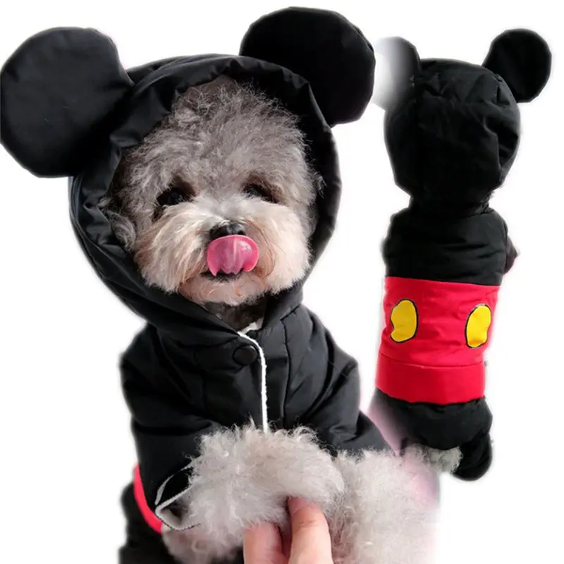 Big Ear Cute Winter Warm Dog Clothes Jumpsuit Small Dog Overalls Terrier Coat Waterproof for Cats Puppy Little Pet Costume