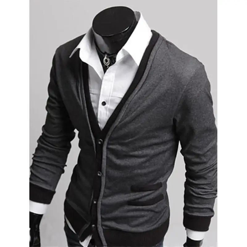 Nuevos suteres crdigan de hombre moda lana свитер punto cuello en V ropa marca ООН соло pecho| |