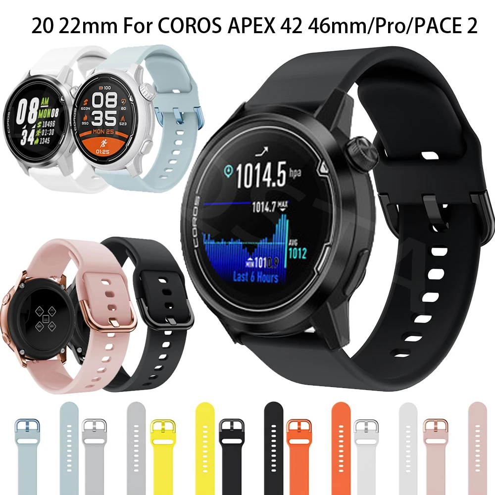 22 Cinturino In Silicone Ufficiale Da 20Mm Per Coros Apex Pro/ Pace 2 Cinturino Per Cinturino Apex 42 46Mm Cinturino Di Ricambio Facile Da Installare